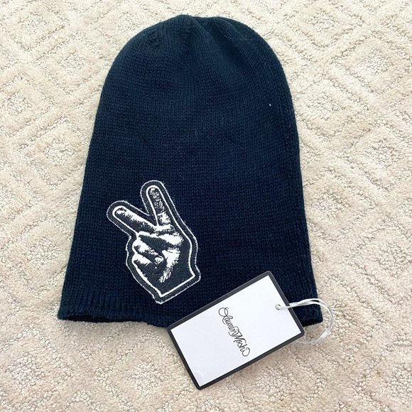 Lauren Moshi Peace Hand Slouchy beanie NWT - Picture 1 of 3